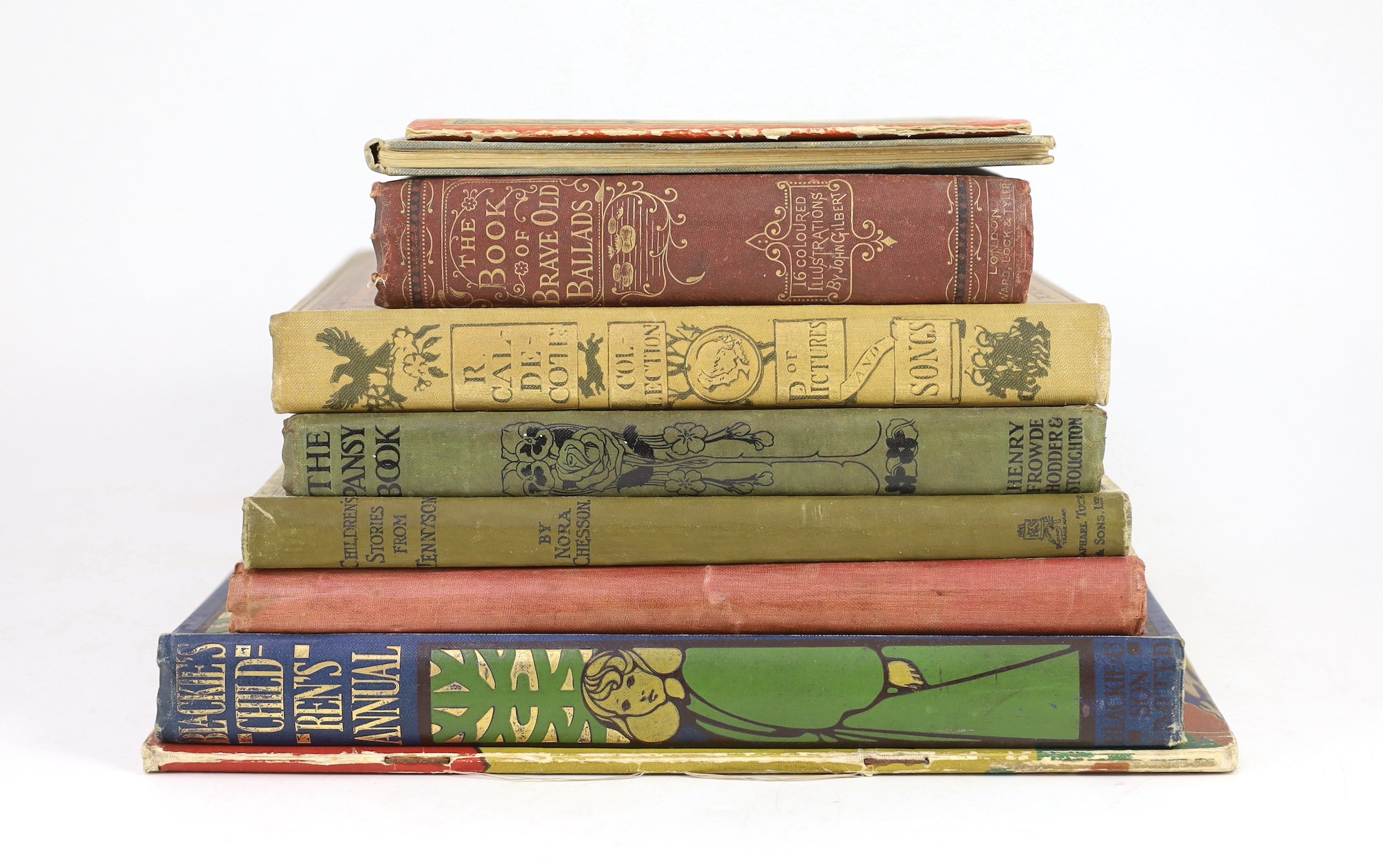 Nine early 20th century Children’s works - Caldecott, Randolph - The Complete Collection of Pictures and Songs, 4to, cloth, Frederick Warne and Co., circa 1920; and 8 others, including, Blackies Children’s Annual, 1912 a